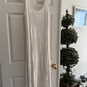 Z Supply Open-Knit Sleeveless Maxi Dress in Cream